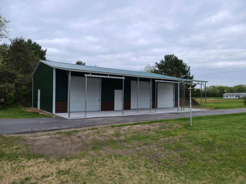 30x52x12 Steel Garage Building with Lean-to in Appleton, WI