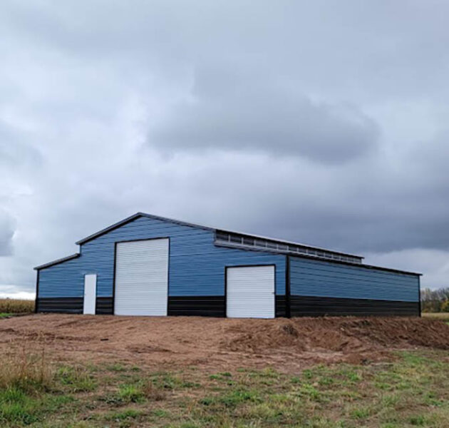 30x50x12 Steel Barn with Lean-tos in Stone Park, IL